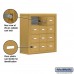 Salsbury Cell Phone Storage Locker - 4 Door High Unit (8 Inch Deep Compartments) - 12 A Doors - Gold - Surface Mounted - Master Keyed Locks